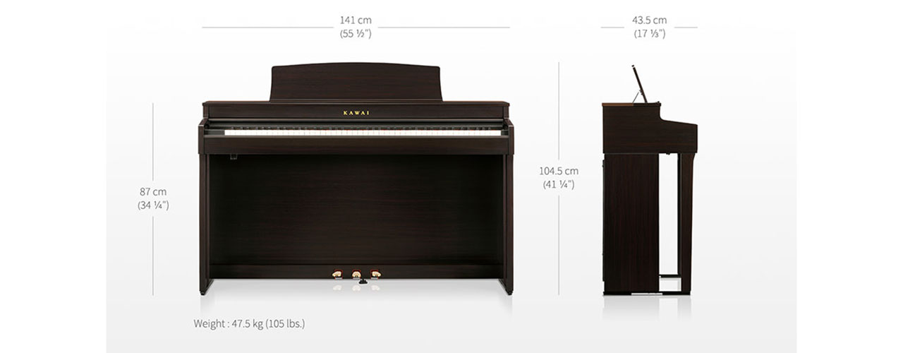 Kawai CN-301 digitalni klavir dimenzije t