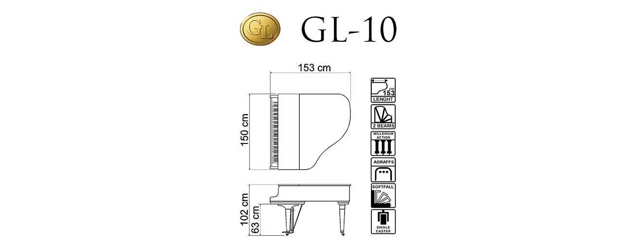 Kawai akustični klavir GL-10 dimenzije t